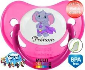 Elephant super héros + prénom: Sucette Physiologique-su7.fr