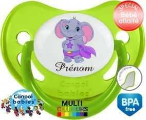 Elephant super héros + prénom: Sucette Physiologique-su7.fr