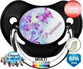 Design papillon + prénom: Sucette Physiologique-su7.fr