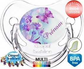 Design papillon + prénom: Sucette Physiologique-su7.fr