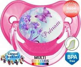 Design papillon + prénom: Sucette Physiologique-su7.fr