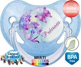 Design papillon + prénom: Sucette Physiologique-su7.fr