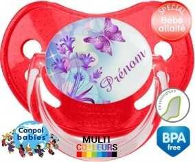 Design papillon + prénom: Sucette Physiologique-su7.fr