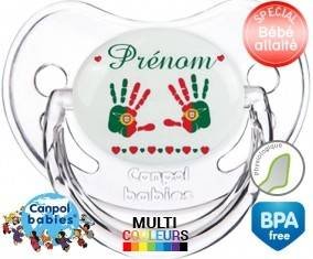 Drapeau portugal et main de bébé + prénom: Sucette