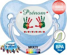 Drapeau portugal et main de bébé + prénom: Sucette