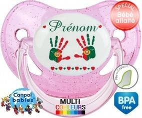 Drapeau portugal et main de bébé + prénom: Sucette