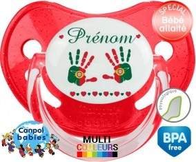 Drapeau portugal et main de bébé + prénom: Sucette