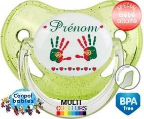 Drapeau portugal et main de bébé + prénom: Sucette