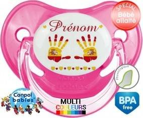 Main de bébé espagne + prénom: Sucette Physiologique-su7.fr