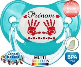 Main de bébé turquie + prénom: Sucette Physiologique-su7.fr