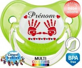 Main de bébé turquie + prénom: Sucette Physiologique-su7.fr