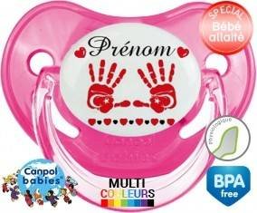 Main de bébé turquie + prénom: Sucette Physiologique-su7.fr