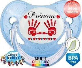 Main de bébé turquie + prénom: Sucette Physiologique-su7.fr
