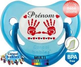 Main de bébé turquie + prénom: Sucette Physiologique-su7.fr