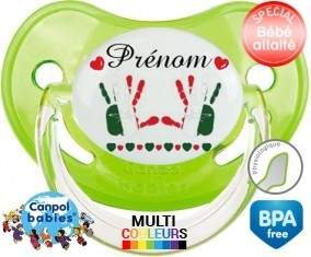 Main de bébé italie + prénom: Sucette Physiologique-su7.fr