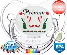 Main de bébé italie + prénom: Sucette Physiologique-su7.fr