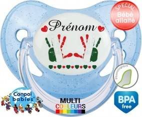Main de bébé italie + prénom: Sucette Physiologique-su7.fr