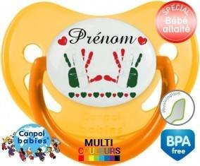 Main de bébé italie + prénom: Sucette Physiologique-su7.fr