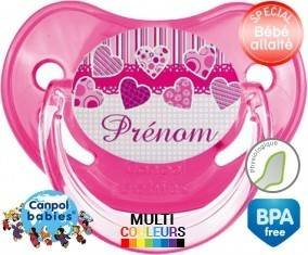 Originale cœur rose + prénom: Sucette Physiologique-su7.fr