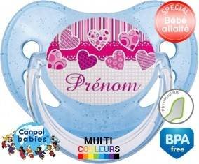 Originale cœur rose + prénom: Sucette Physiologique-su7.fr