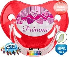 Originale cœur rose + prénom: Sucette Physiologique-su7.fr