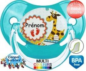Girafe style3 + prénom : Sucette Physiologique personnalisée
