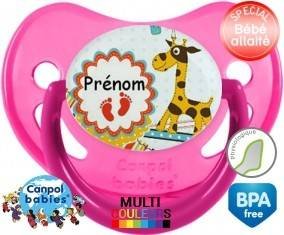 Girafe style3 + prénom: Sucette Physiologique-su7.fr