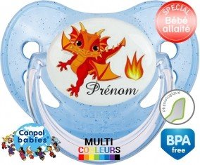 Dragon flamme + prénom: Sucette Physiologique-su7.fr