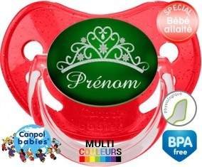 Couronne verte + prénom: Sucette Physiologique-su7.fr