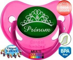 Couronne verte + prénom: Sucette Physiologique-su7.fr