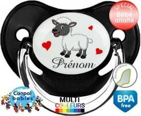 Mouton cœurs + prénom: Sucette Physiologique-su7.fr