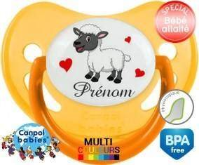 Mouton cœurs + prénom: Sucette Physiologique-su7.fr