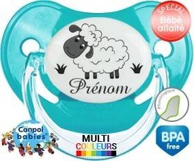 Moutons prairie + prénom : Sucette Physiologique personnalisée