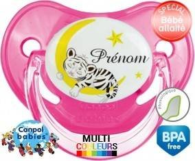 Tigre lune + prénom: Sucette Physiologique-su7.fr