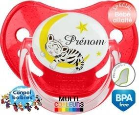 Tigre lune + prénom: Sucette Physiologique-su7.fr