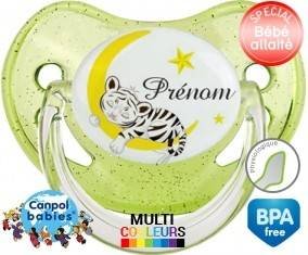 Tigre lune + prénom: Sucette Physiologique-su7.fr