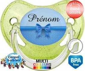 Flot bleu + prénom: Sucette Physiologique-su7.fr