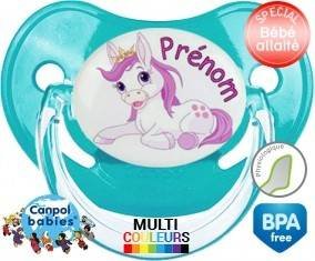 Licorne style2 + prénom : Sucette Physiologique personnalisée