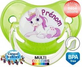 Licorne style2 + prénom: Sucette Physiologique-su7.fr