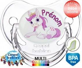 Licorne style2 + prénom: Sucette Physiologique-su7.fr