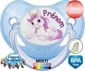 Licorne style2 + prénom: Sucette Physiologique-su7.fr