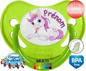 Licorne style2 + prénom: Sucette Physiologique-su7.fr