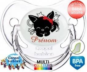 Chat noir + prénom: Sucette Physiologique-su7.fr