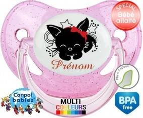 Chat noir + prénom: Sucette Physiologique-su7.fr