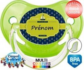 Couleur marin + prénom: Sucette Physiologique-su7.fr