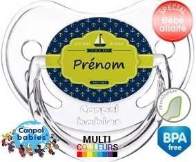 Couleur marin + prénom: Sucette Physiologique-su7.fr