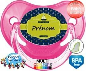 Couleur marin + prénom: Sucette Physiologique-su7.fr