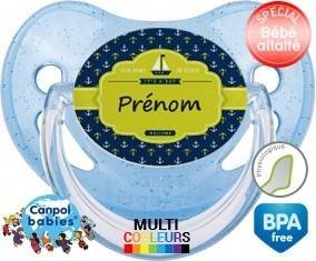 Couleur marin + prénom: Sucette Physiologique-su7.fr