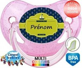 Couleur marin + prénom: Sucette Physiologique-su7.fr