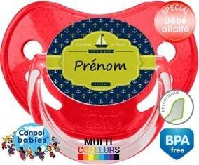Couleur marin + prénom: Sucette Physiologique-su7.fr